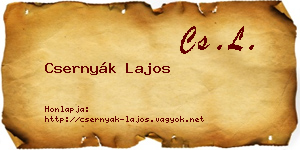 Csernyák Lajos névjegykártya
